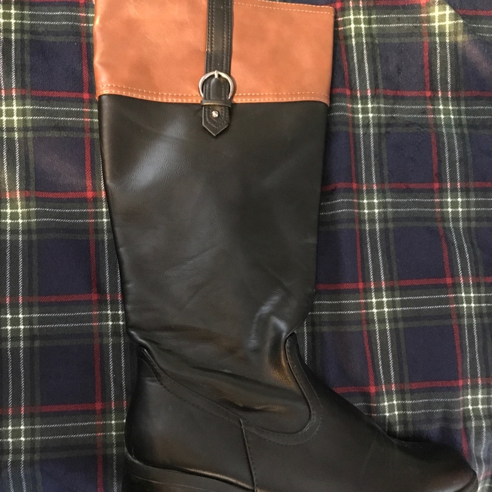 Black and brown boots